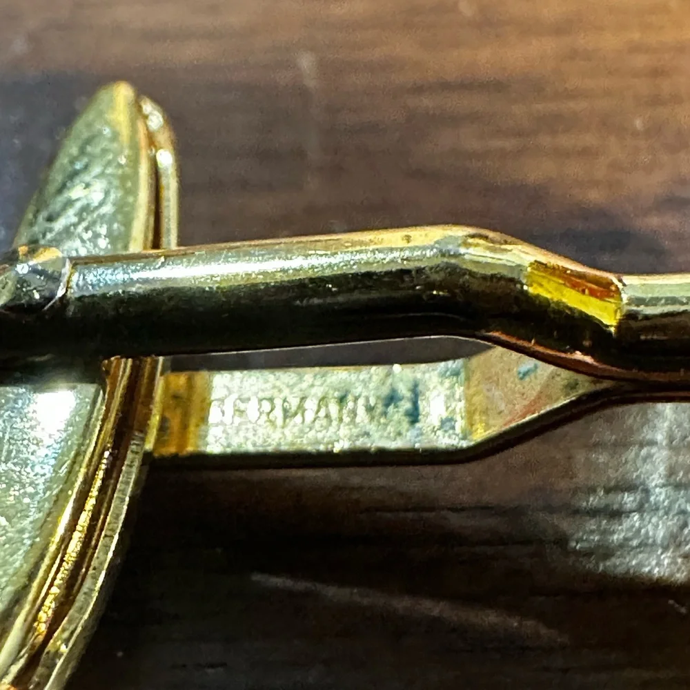 Vintage Bally Gold-Plated Logo Cufflinks – Made in Germany